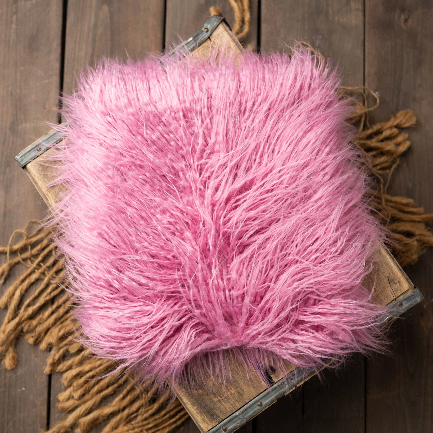 Example of pink fur layer that can be used during your Dalton Georgia newborn Session
