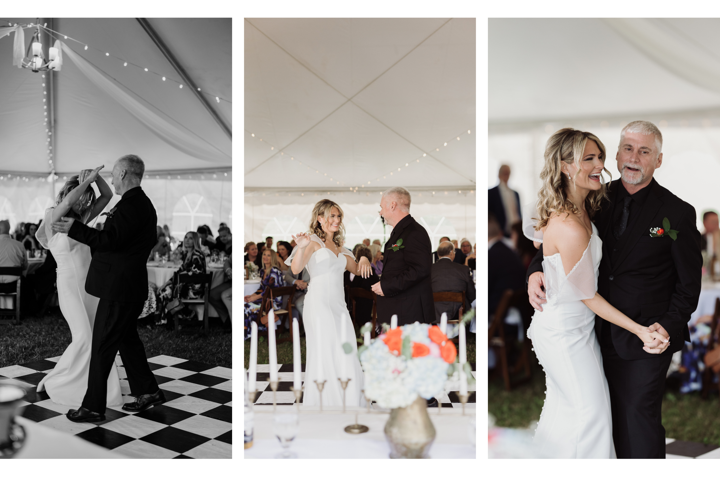 The bride and her father shaird a fun and upbeat dance at Fingerlakes Wedding, NY
