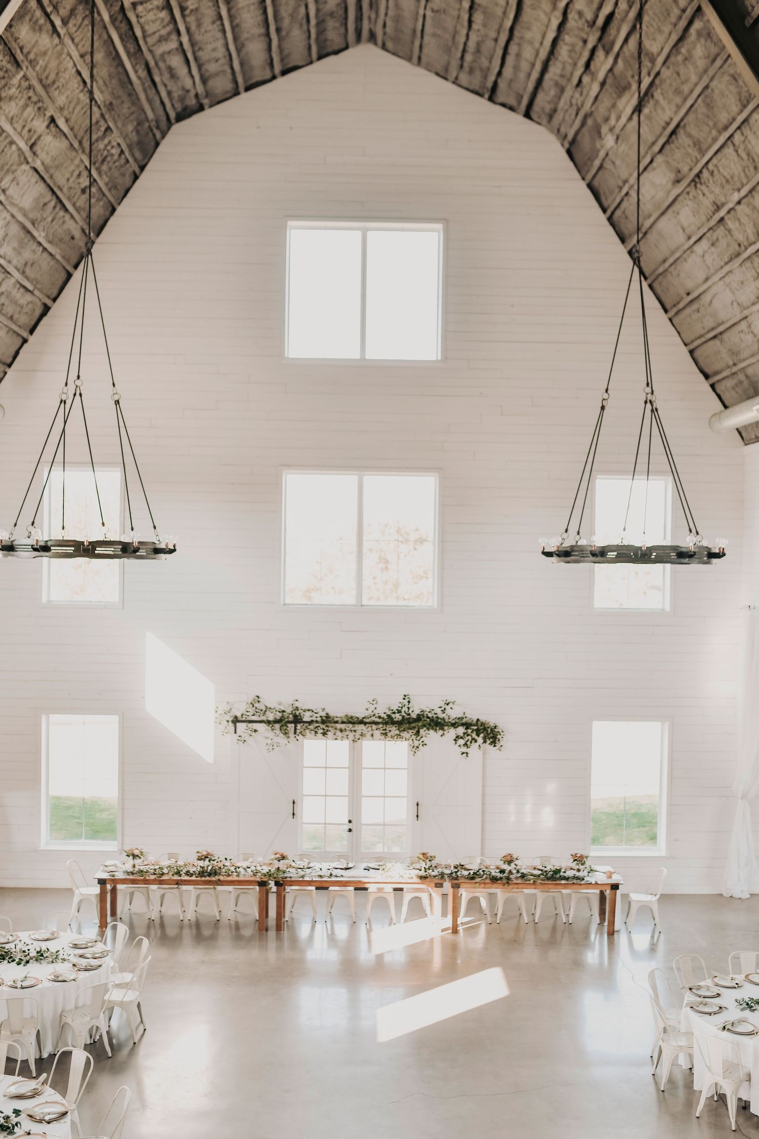 Farmhouse table decor barn wedding reception