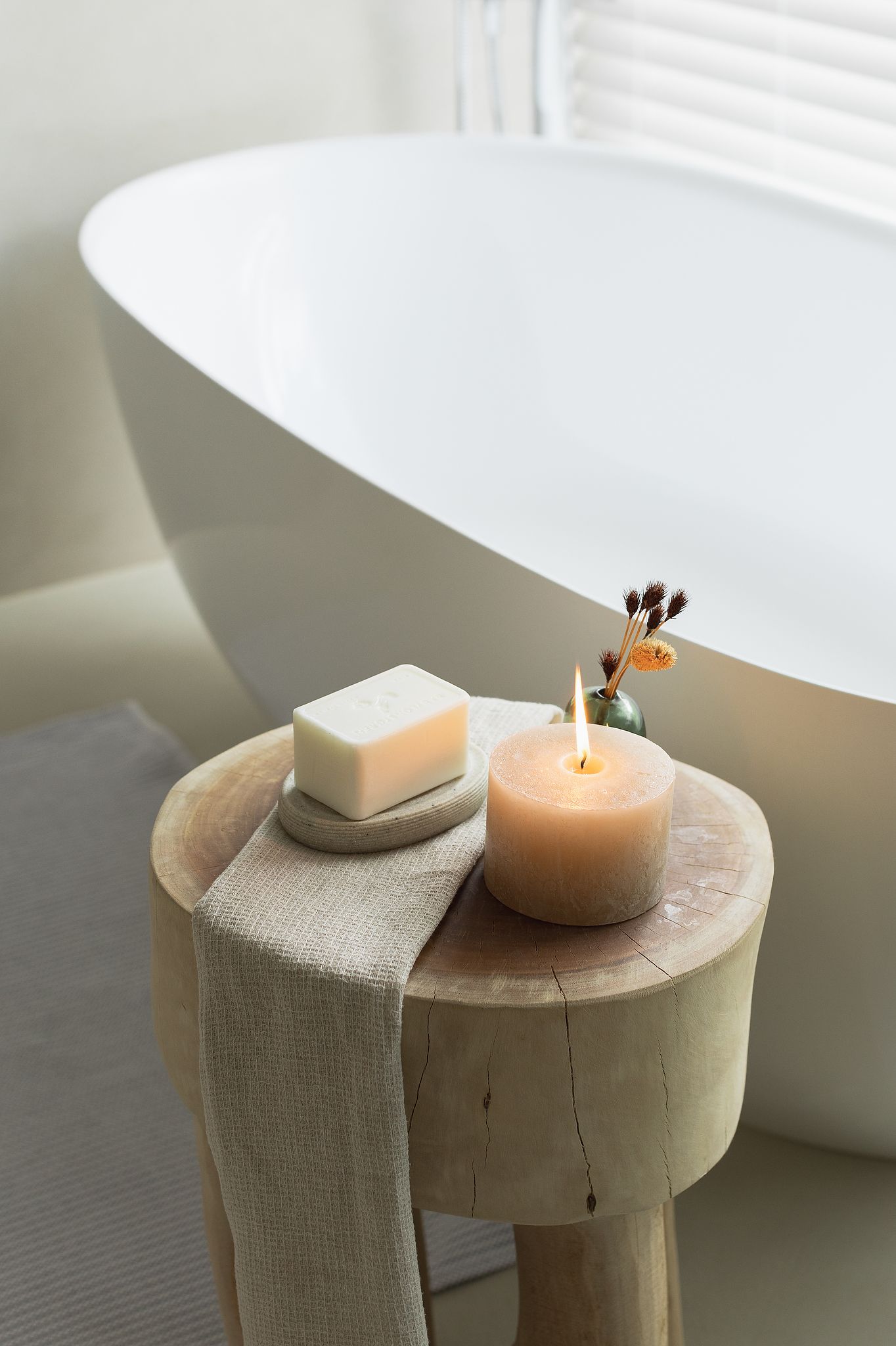 Modern bathroom with clean lines and spa-like aesthetic in Tulani House