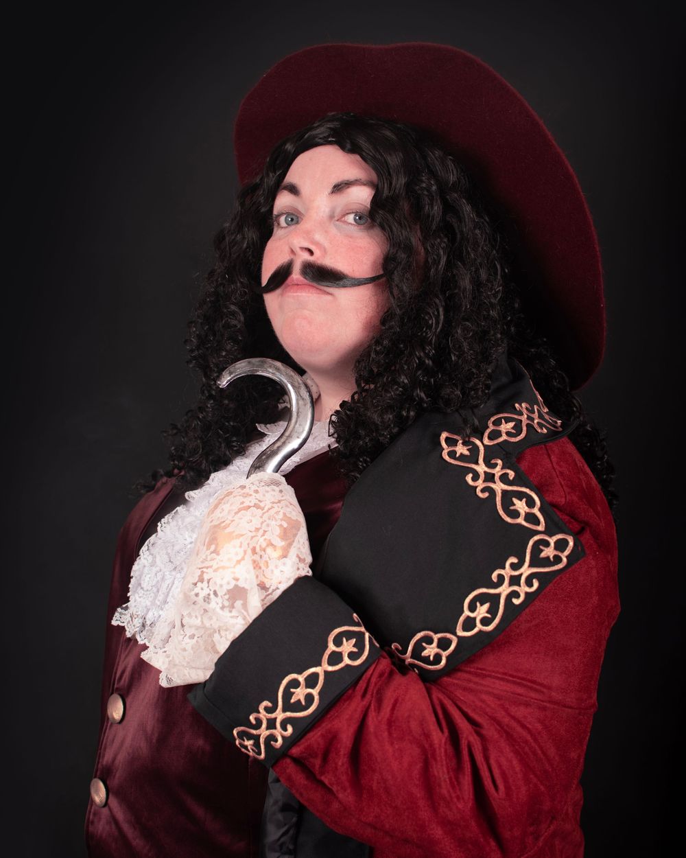 portrait of a captain hook cosplayer