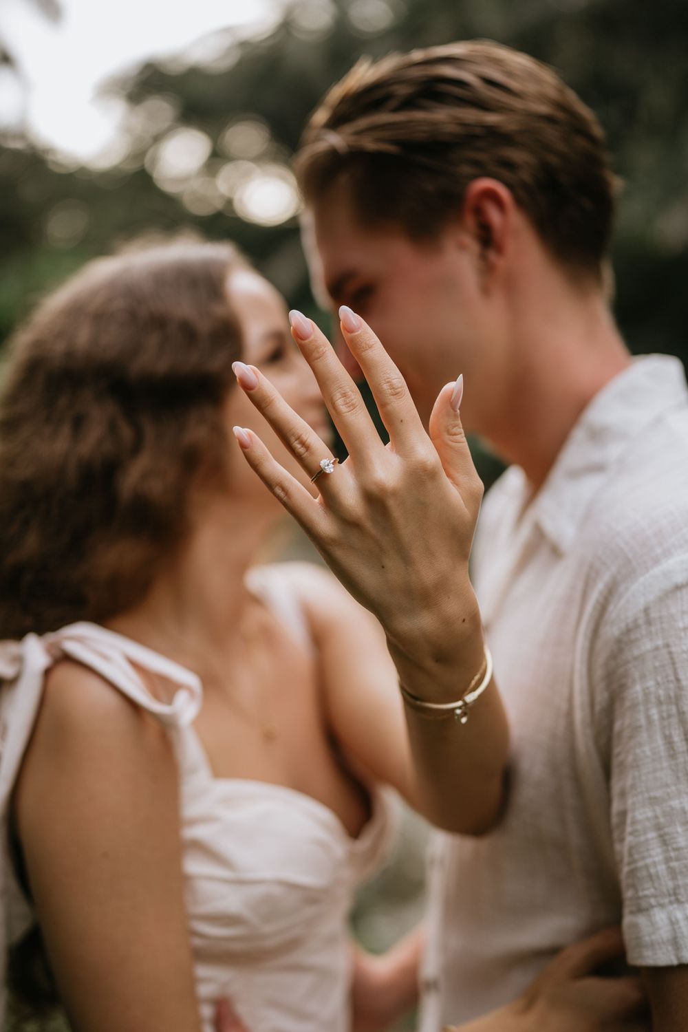 Engagement couple photoshoot at Samaya Ubud Bali surrounded by lush jungle