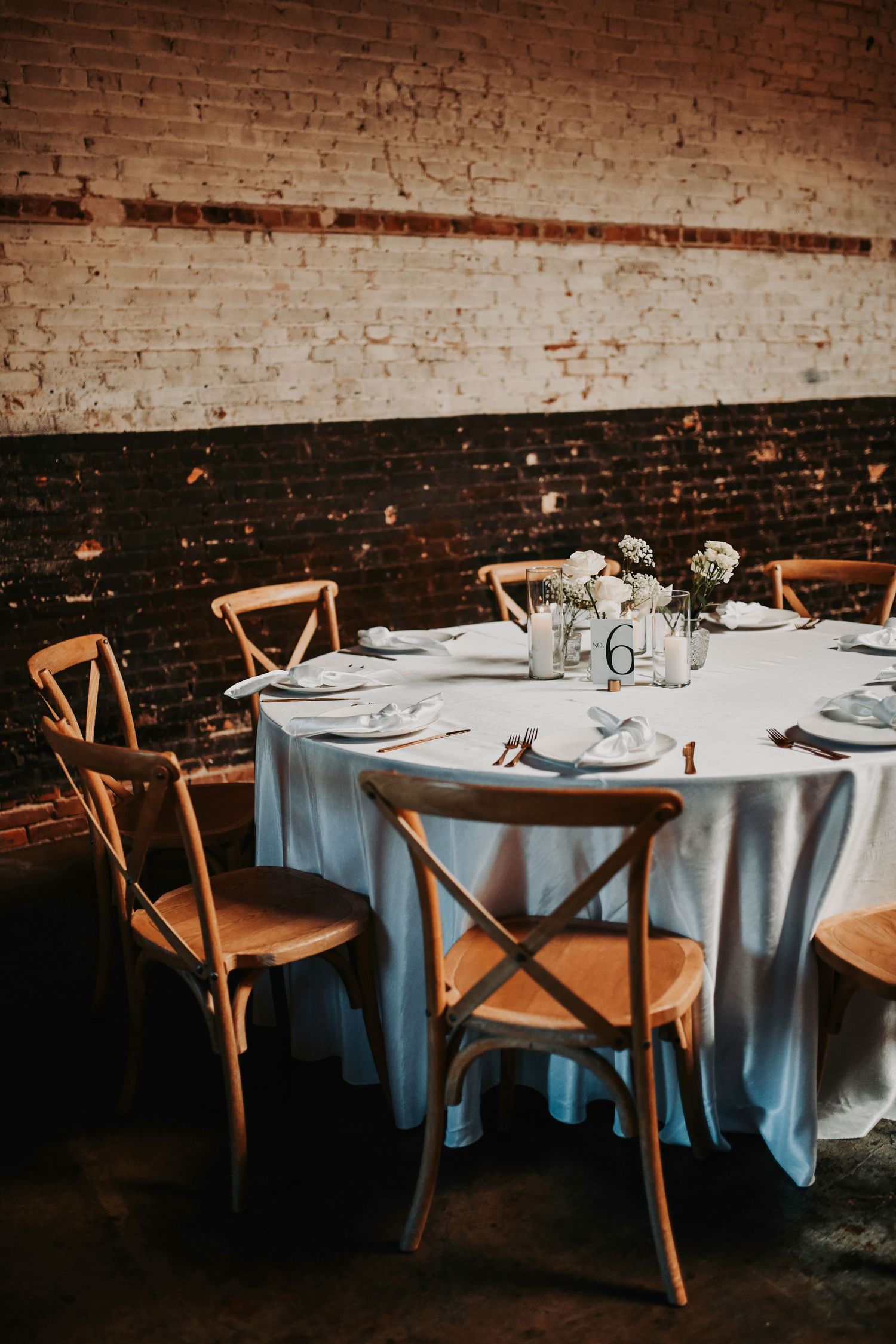 an editorial photo of the reception hall inside of deep ellums leading wedding venue