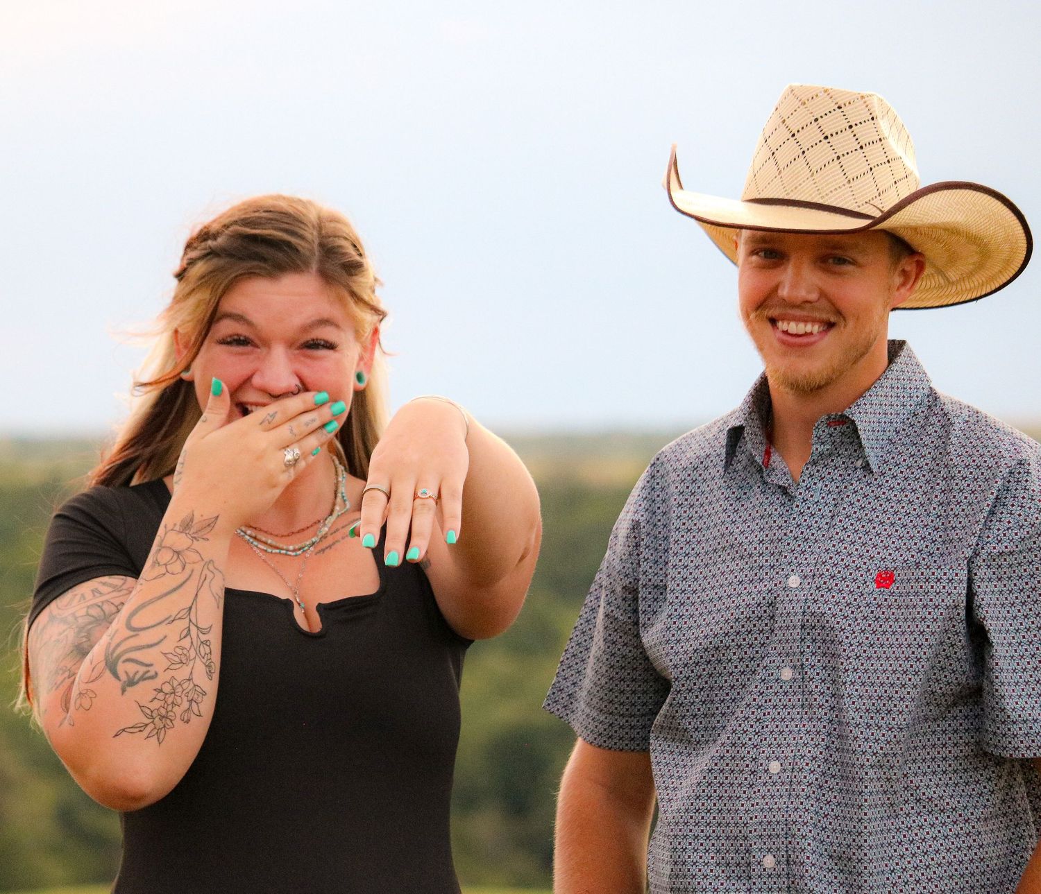 DFW Couples Engagement Photos Outdoors Country Aesthetic