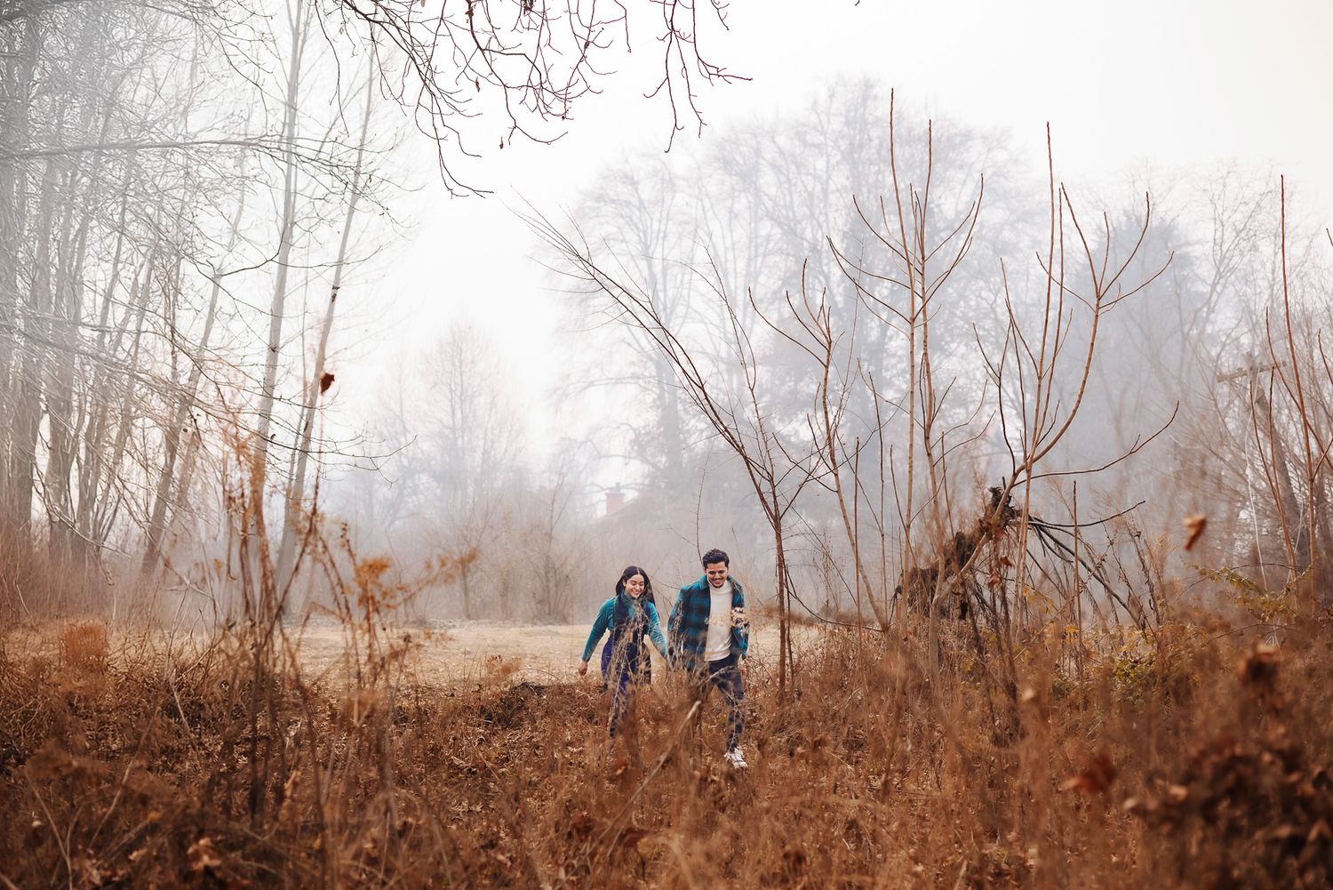 Intimate pre-wedding couple portrait with nostalgic fine-art style at a hidden secret spot in Srinagar