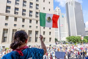 Mexican flag at protest