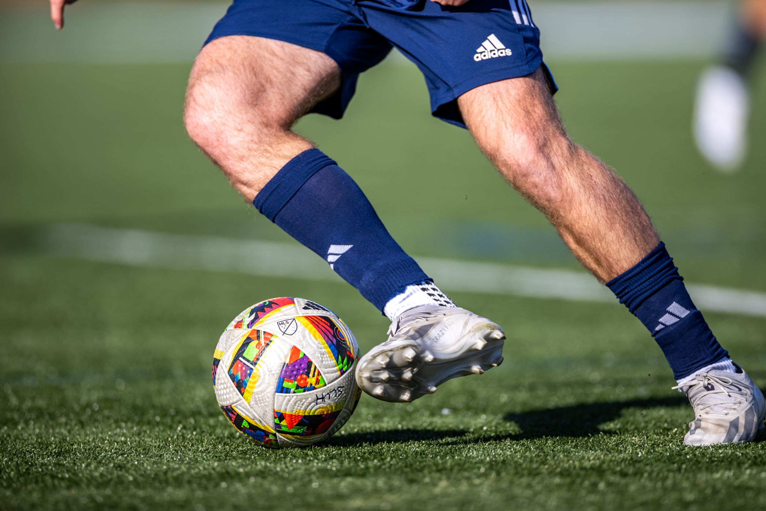 Soccer player ball kick