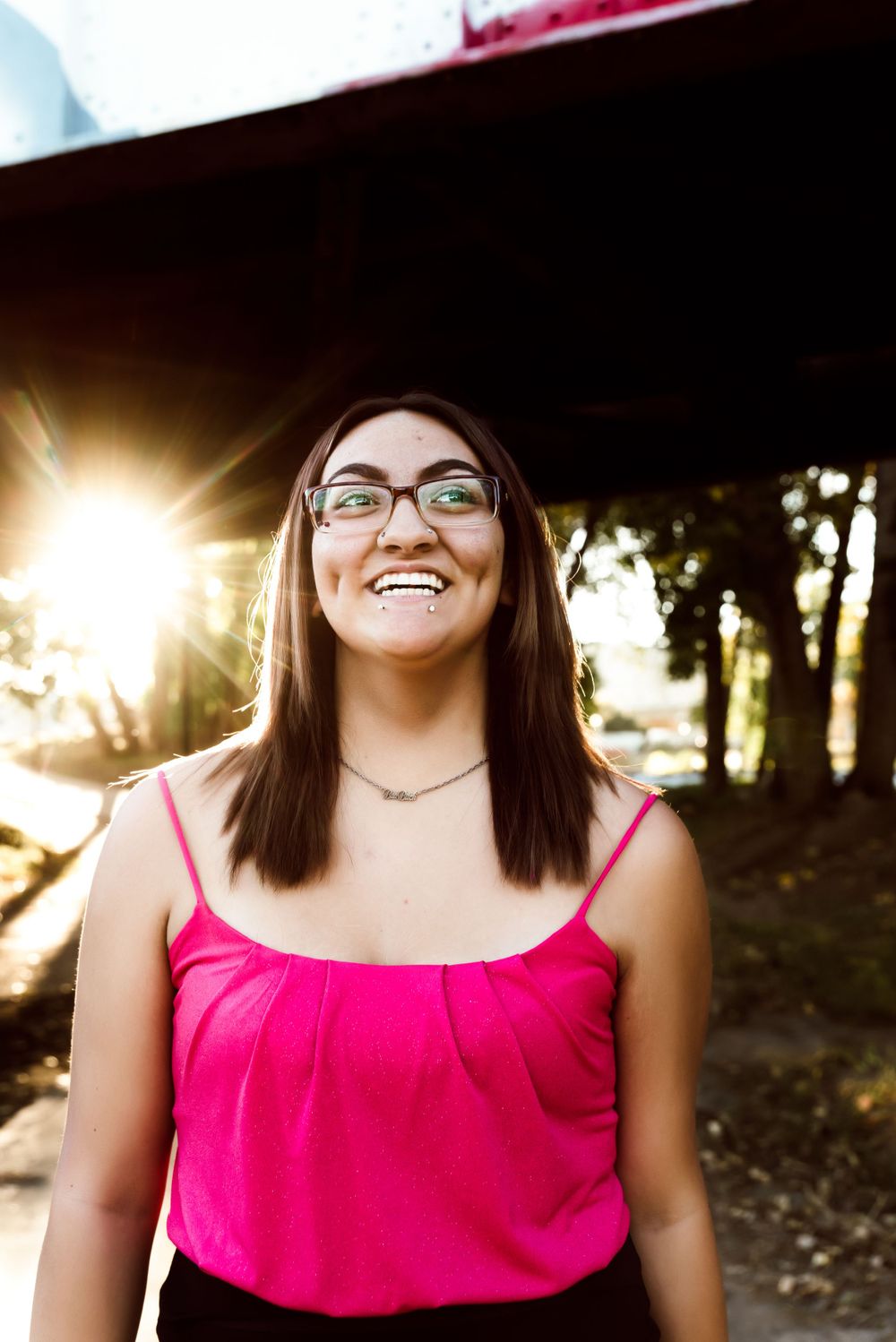 Highschool senior looks to her future with a smile