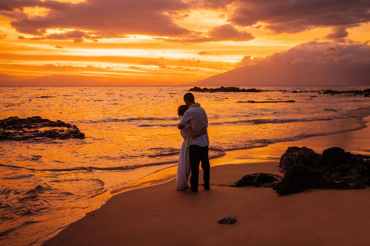 South Maui Sunset Wedding Photography