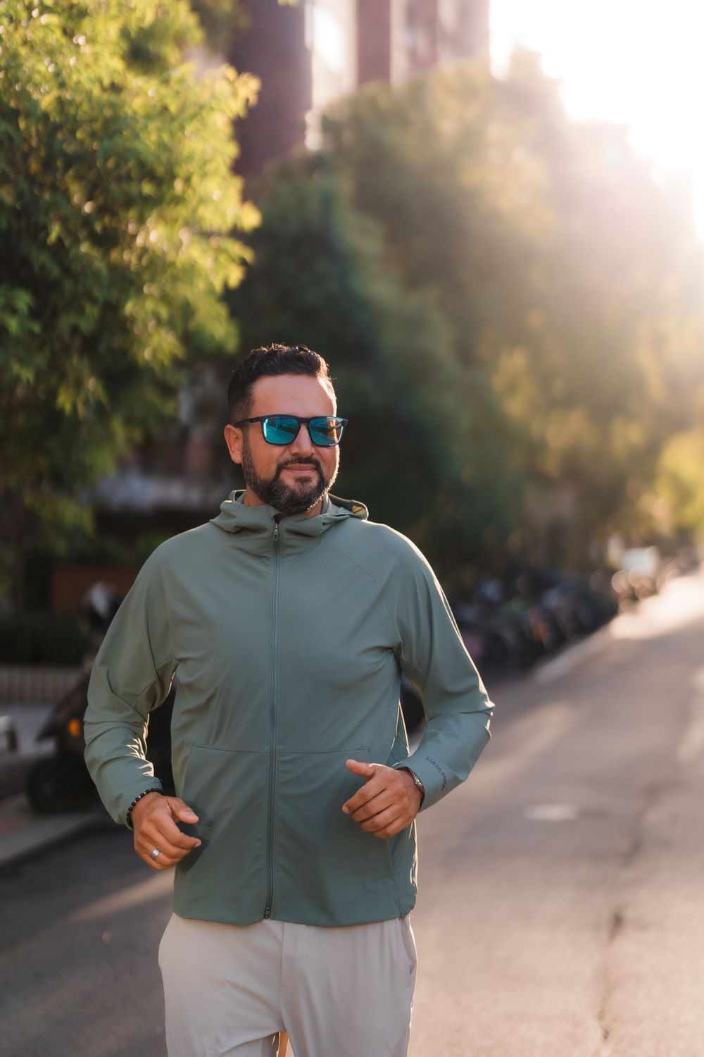 a man jogging in Taipei city