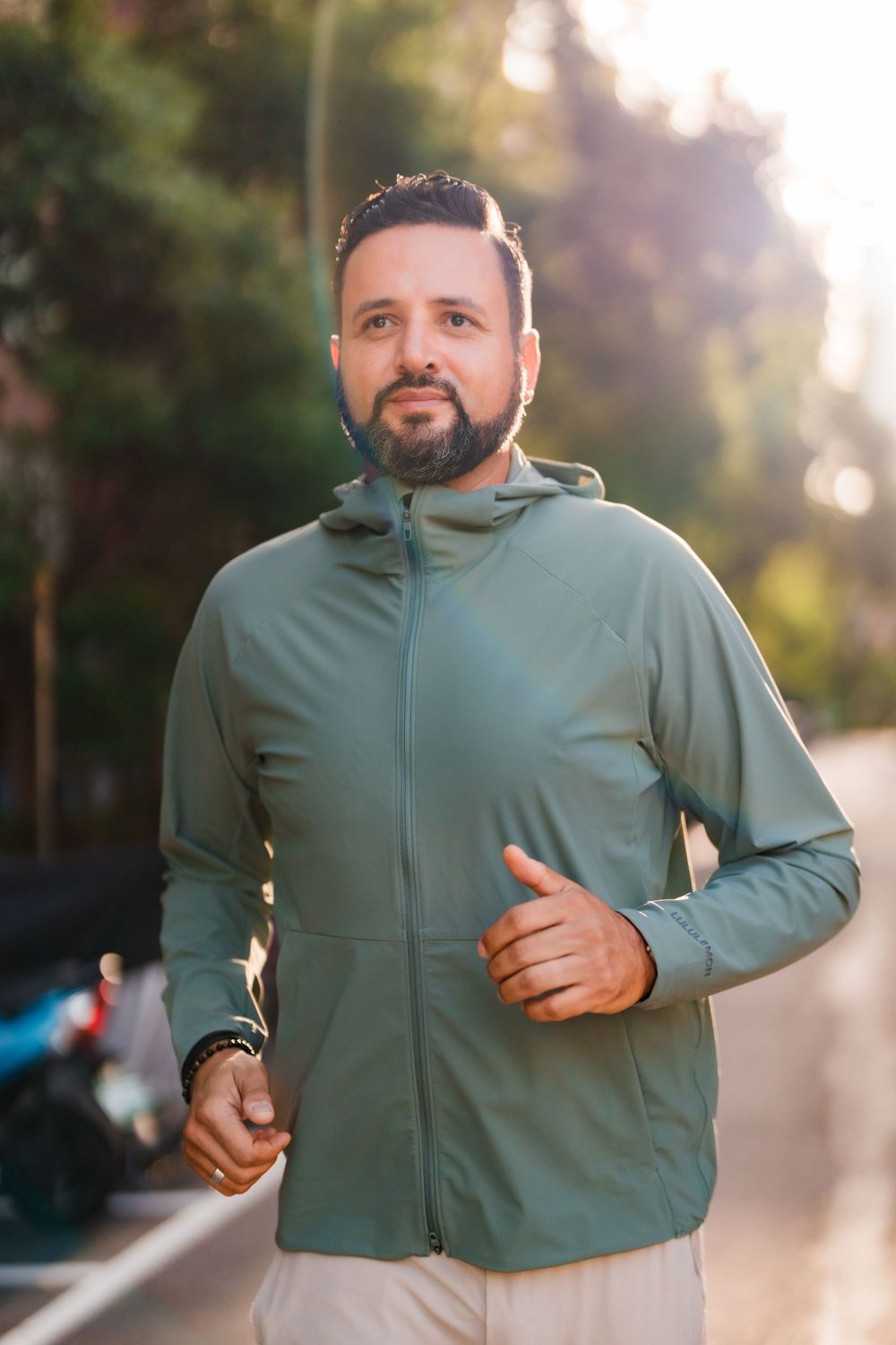 a man jogging in Taipei city