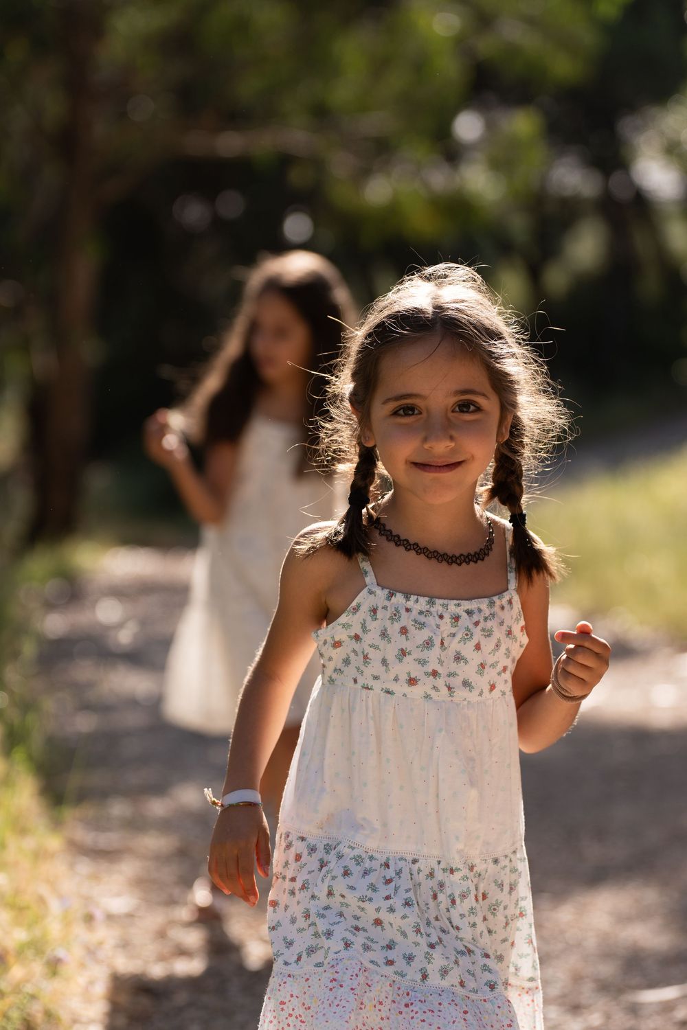 Kids in evening sunlight