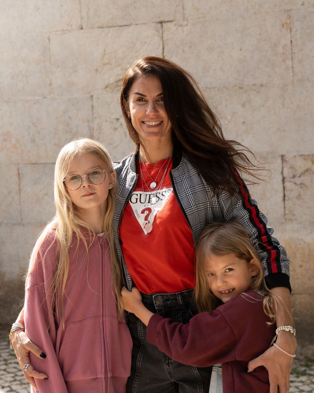 Mother with two daughters
