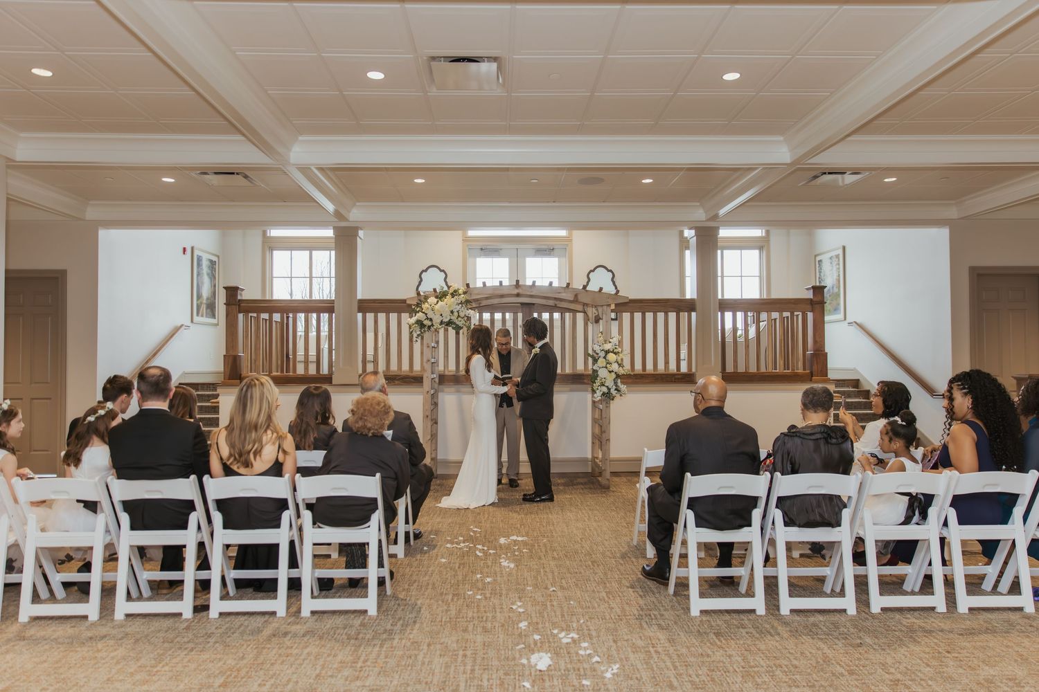 Wedding ceremony at Holliday Farms and Zionsville, Indiana