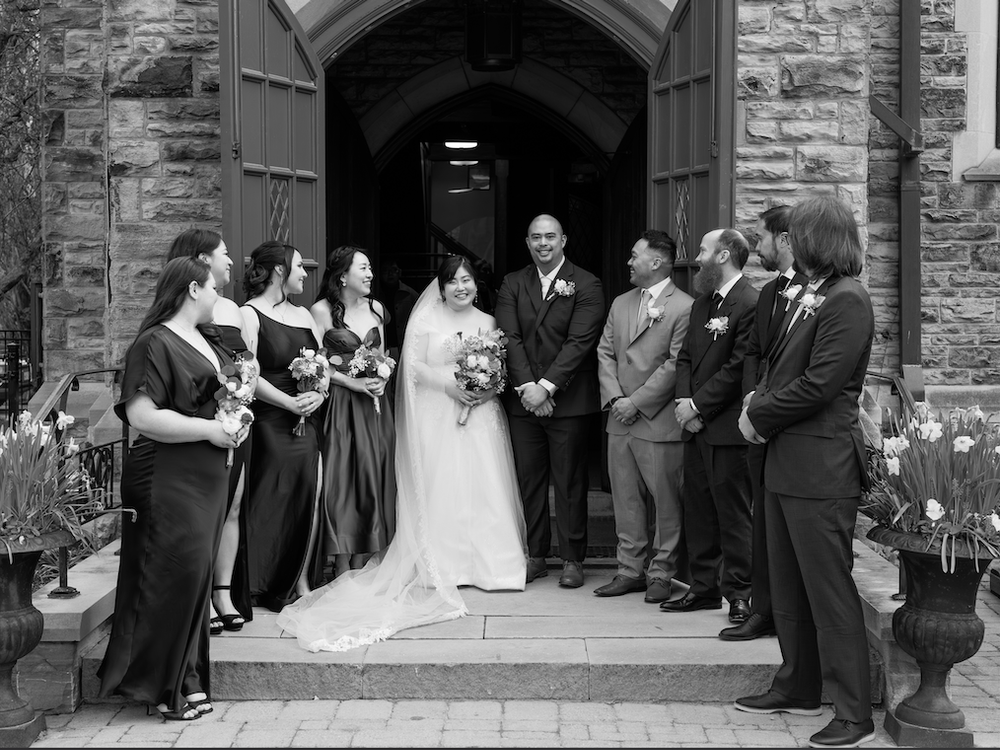 Bridal party during a Toronto wedding session
