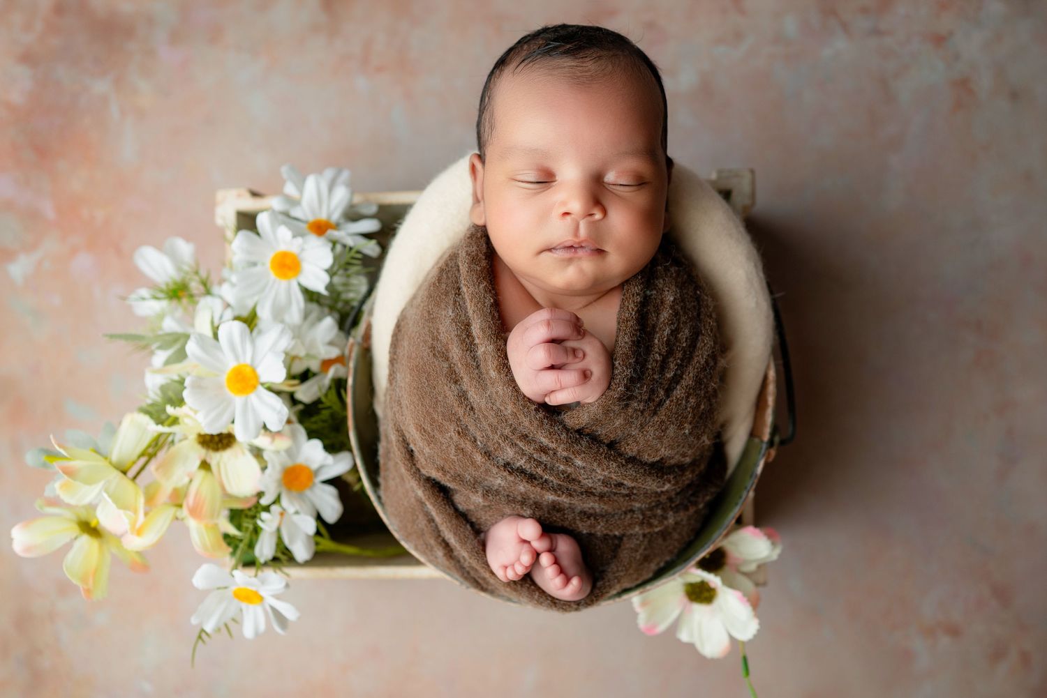 Newborn photography Melbourne, baby sleeping peacefully studio photoshoot