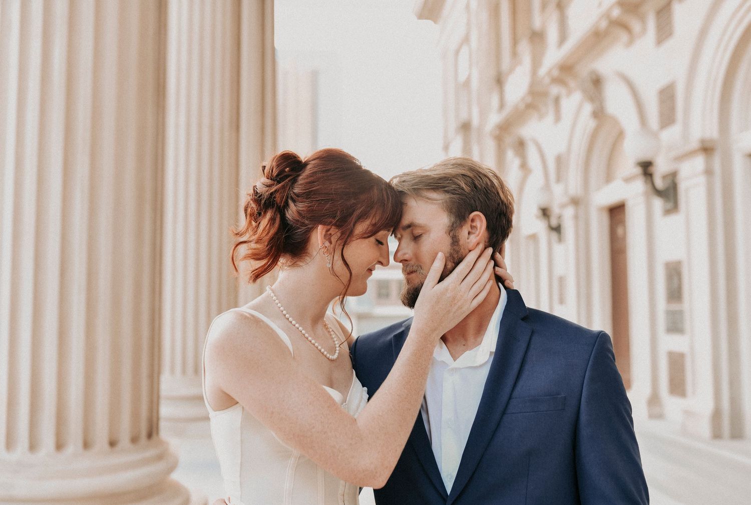Romantic city engagement session in Dallas Historic District