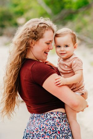 A photo of a mother with her son