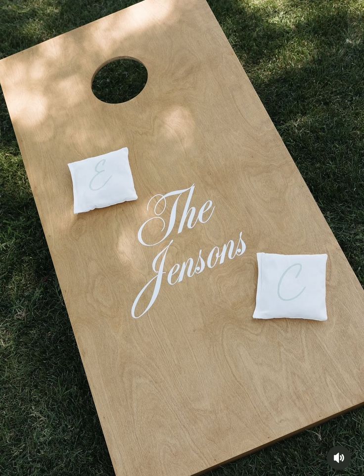 Custom wooden cornhole for wedding, birthday, bbq, family celebrations, baby and bridal showers, etc