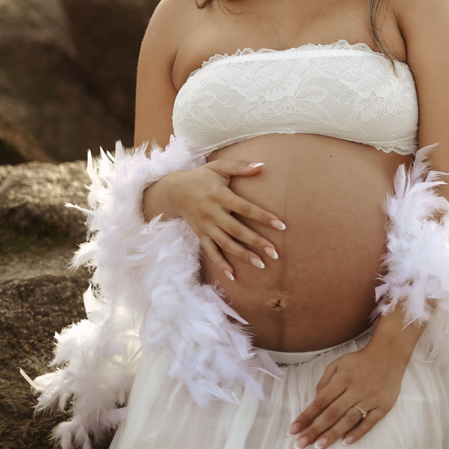 Signature maternity session shown to elegantly express motherhood and class. A touch of editorial, luxury, heartfelt style. Offers studio