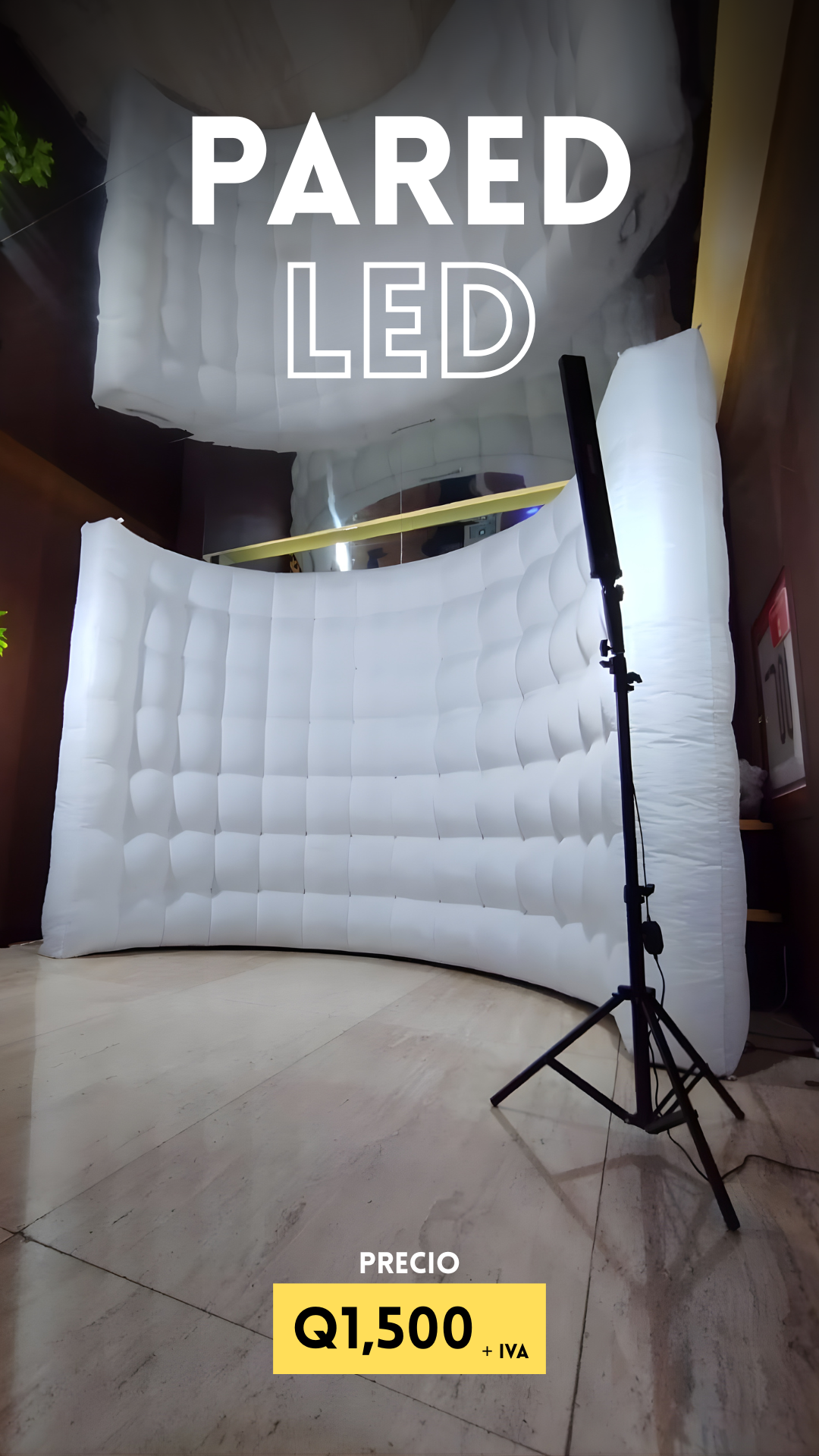 Fondo LED para eventos en Guatemala con luz brillante y estética VIP