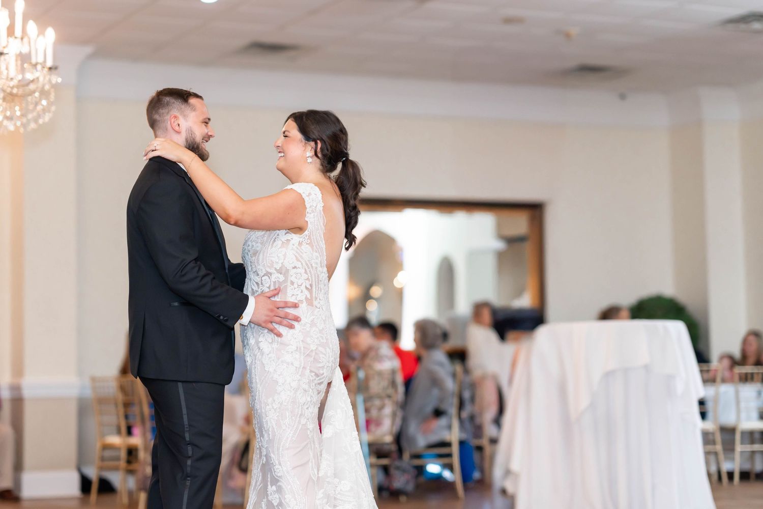 bride and groom first dance