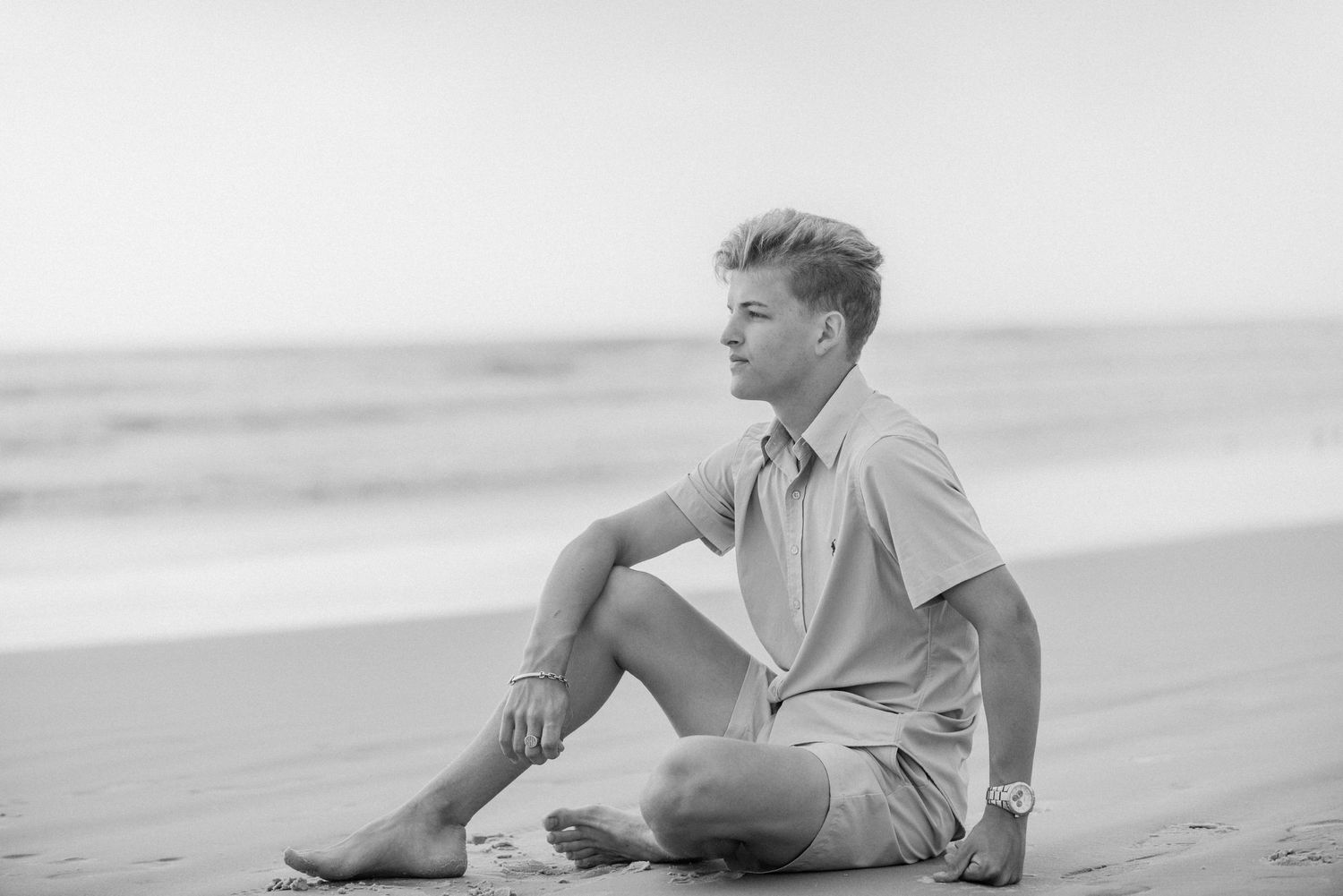Love these senior portraits at sunrise on the beach.