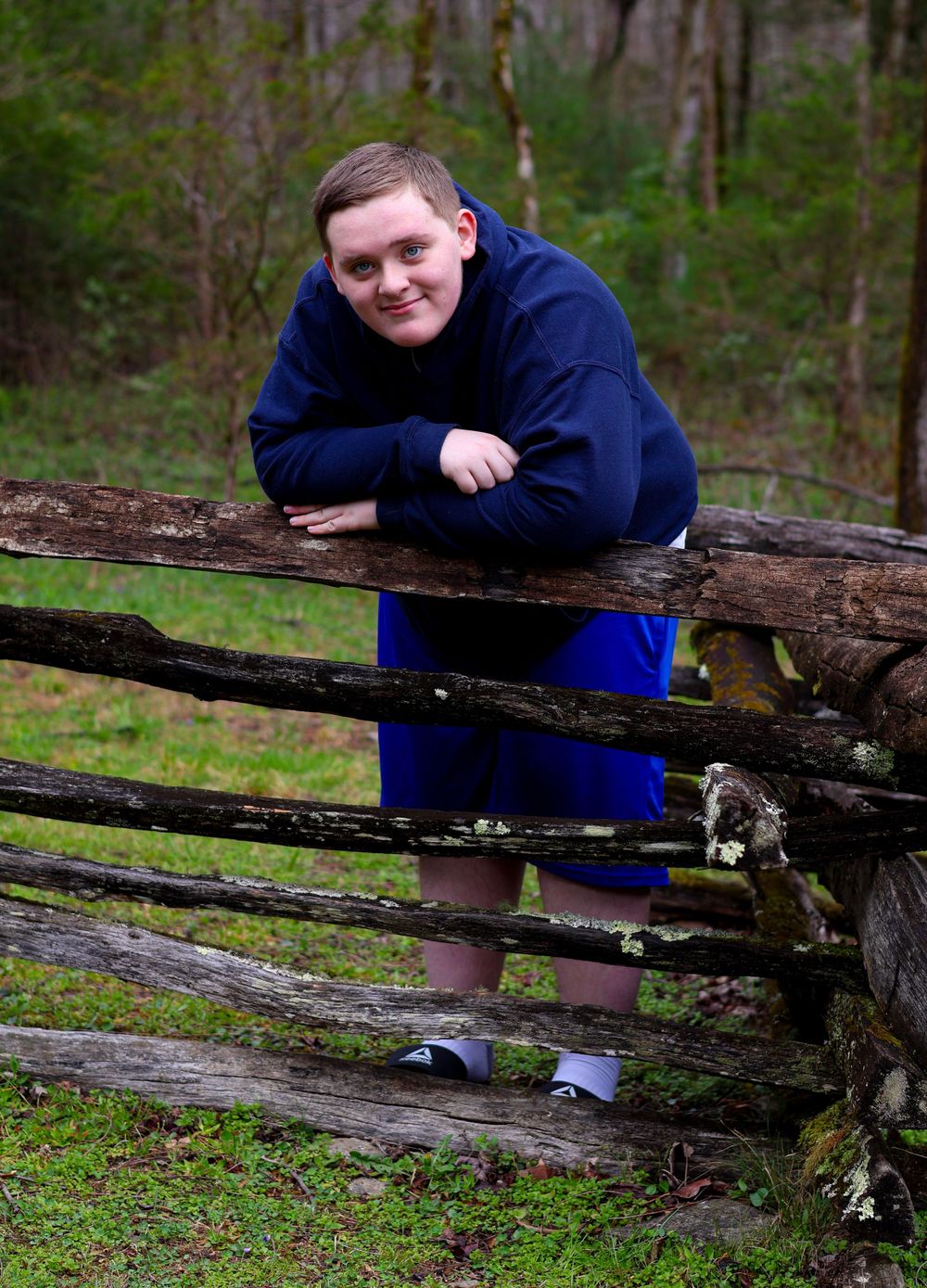 Portrait with classic wooden fence