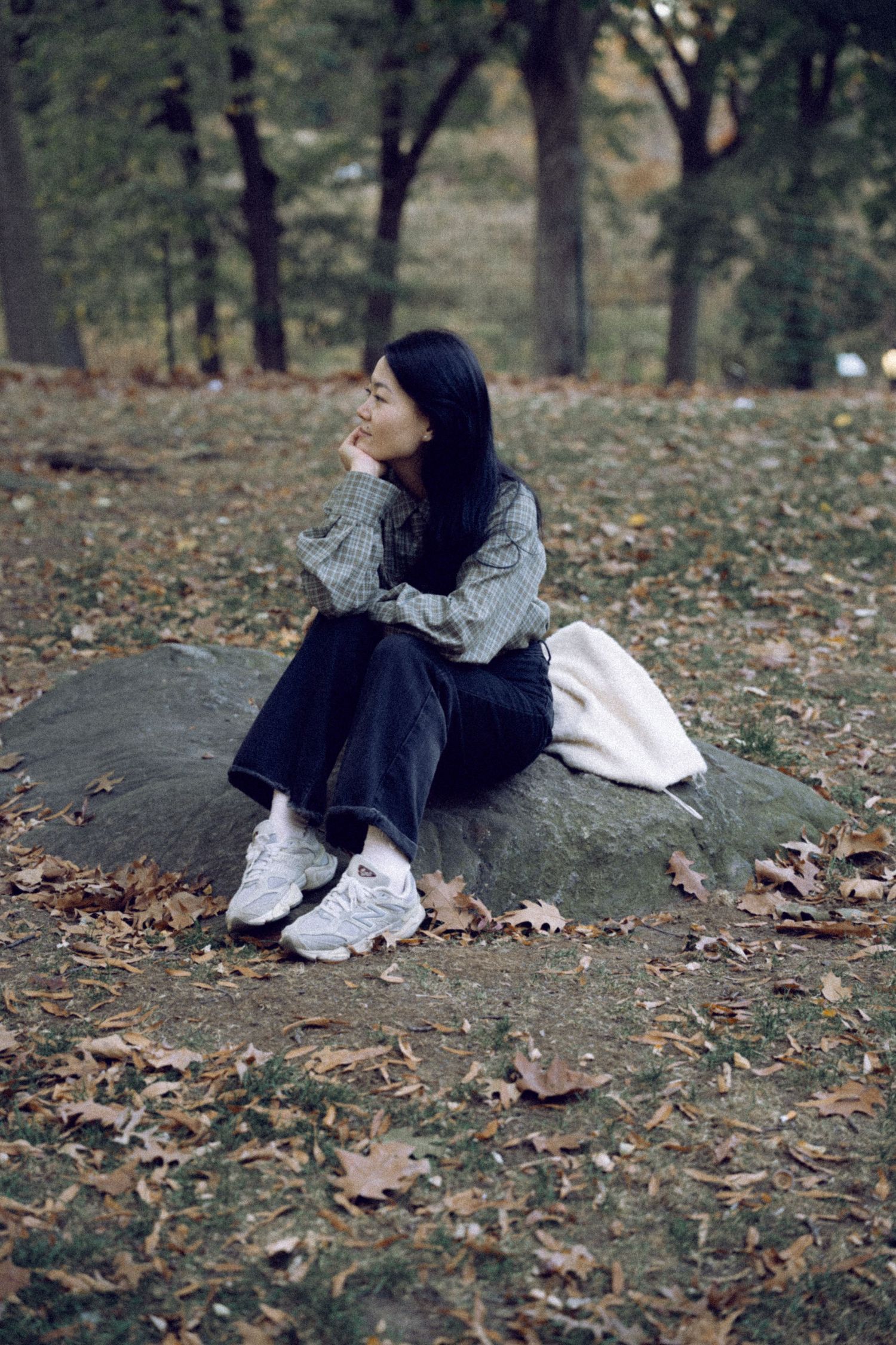 An ethereal, cinematic portrait of a beautiful woman in Central Park—timeless elegance meets New York’s natural charm
