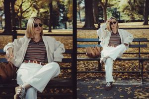 An ethereal, cinematic portrait of a beautiful woman in Central Park—timeless elegance meets New York’s natural charm