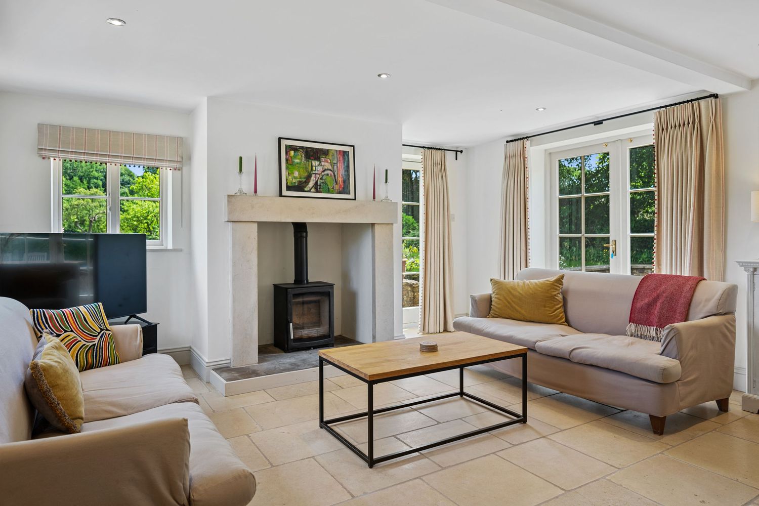 Property Photography of a countryside living room for a real estate listing.