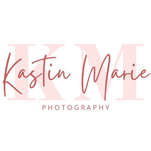 Pink and white photography logo design with elegant script lettering.