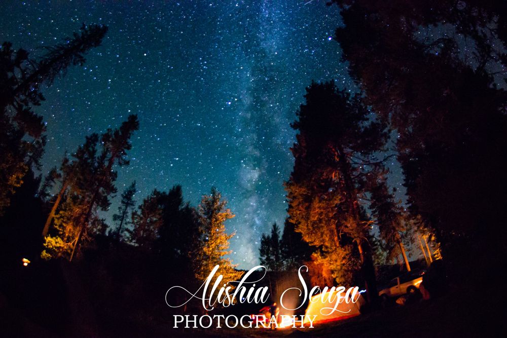Milky Way Galaxy Sky over campground at Philbrook Lake and Campground in Lassen National Forest