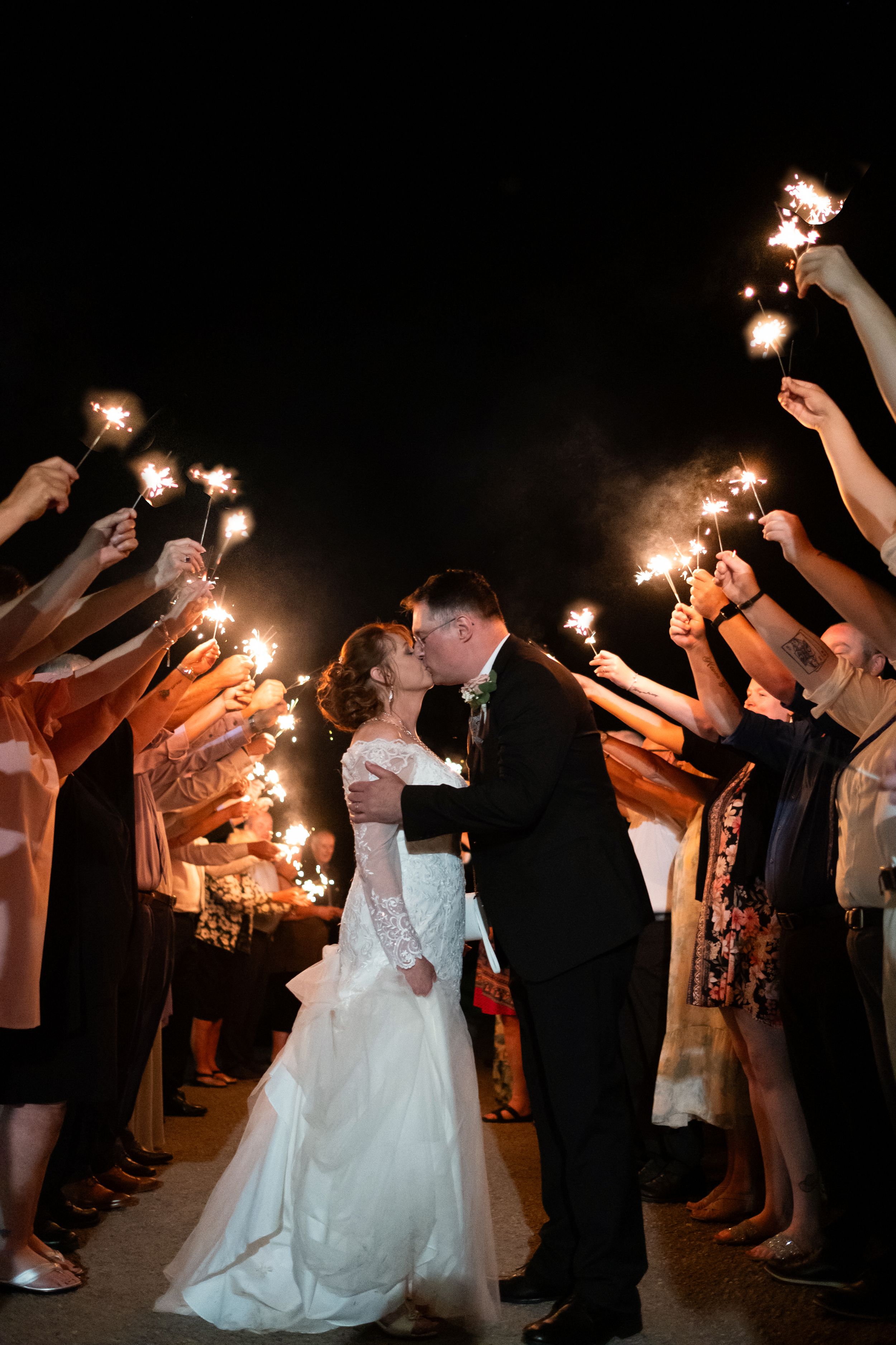 Wedding photo with sparklers