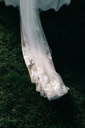 Close up photo of veil