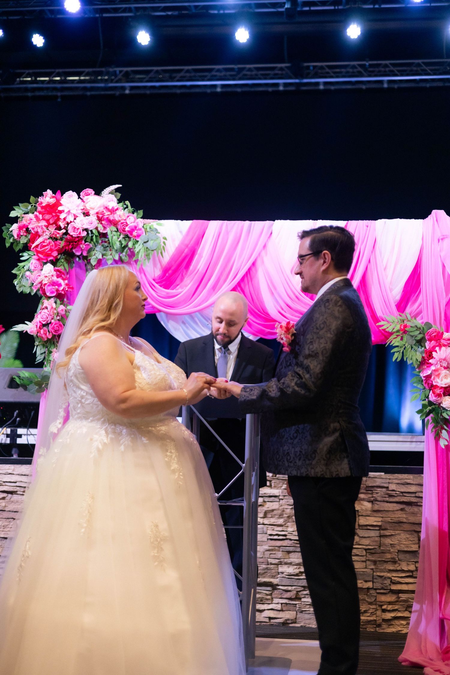 Bride and groom indoor christian ceremony photos in Springfield, Illinois