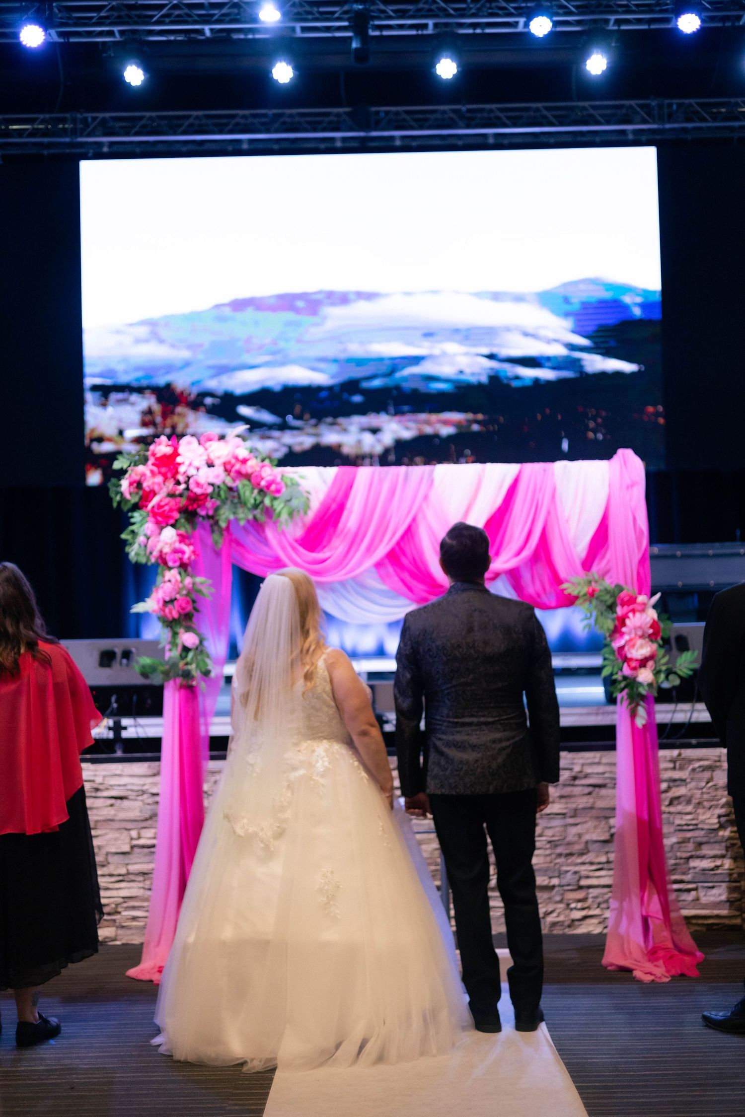 Bride and groom indoor christian ceremony photos in Springfield, Illinois
