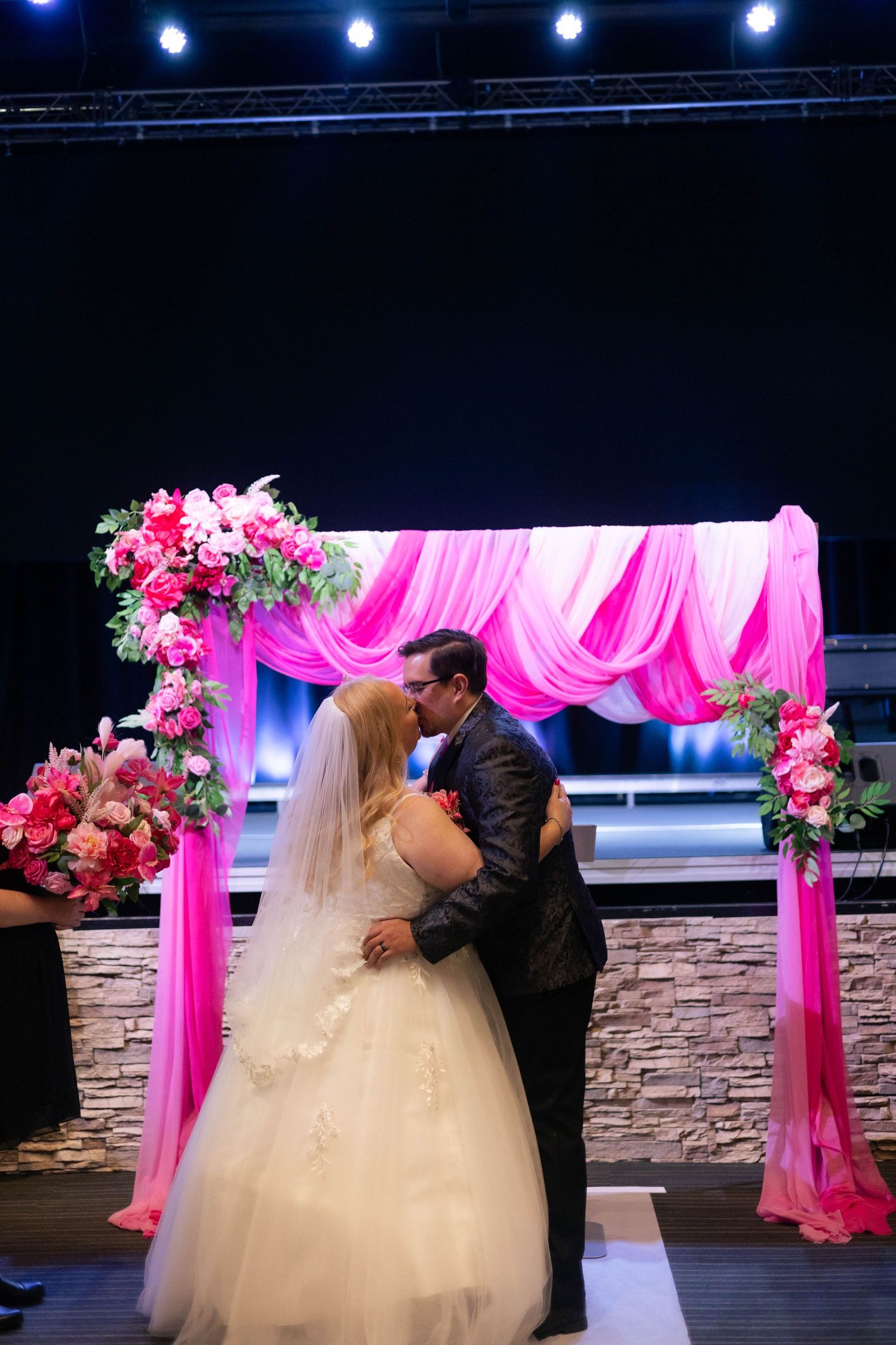 Bride and groom indoor christian ceremony photos in Springfield, Illinois