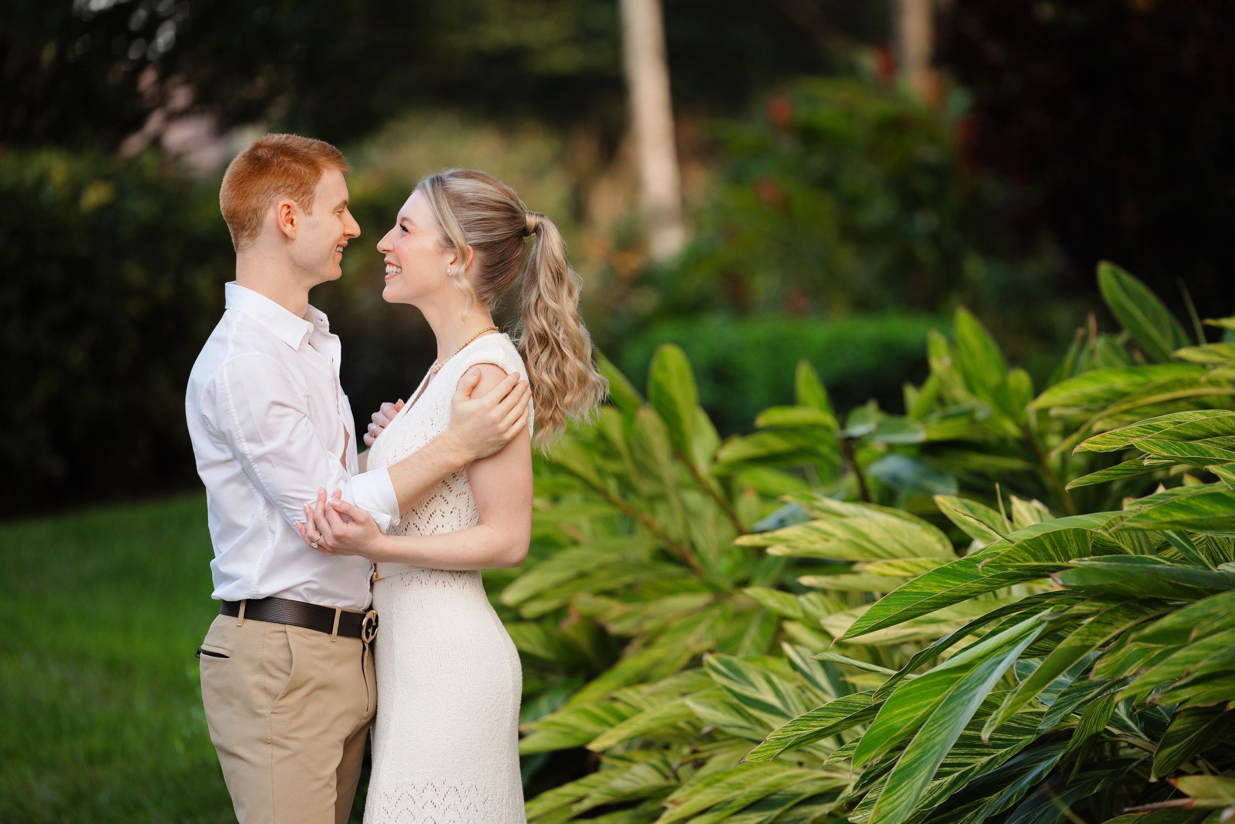 Engaged couple the night before their wedding at BallenIsles Country Club in Palm Beach photographed by Tom Forrest from Hudson, Ohio.