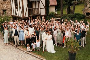 photo de groupe mariage yvelines moulin de la maltorne