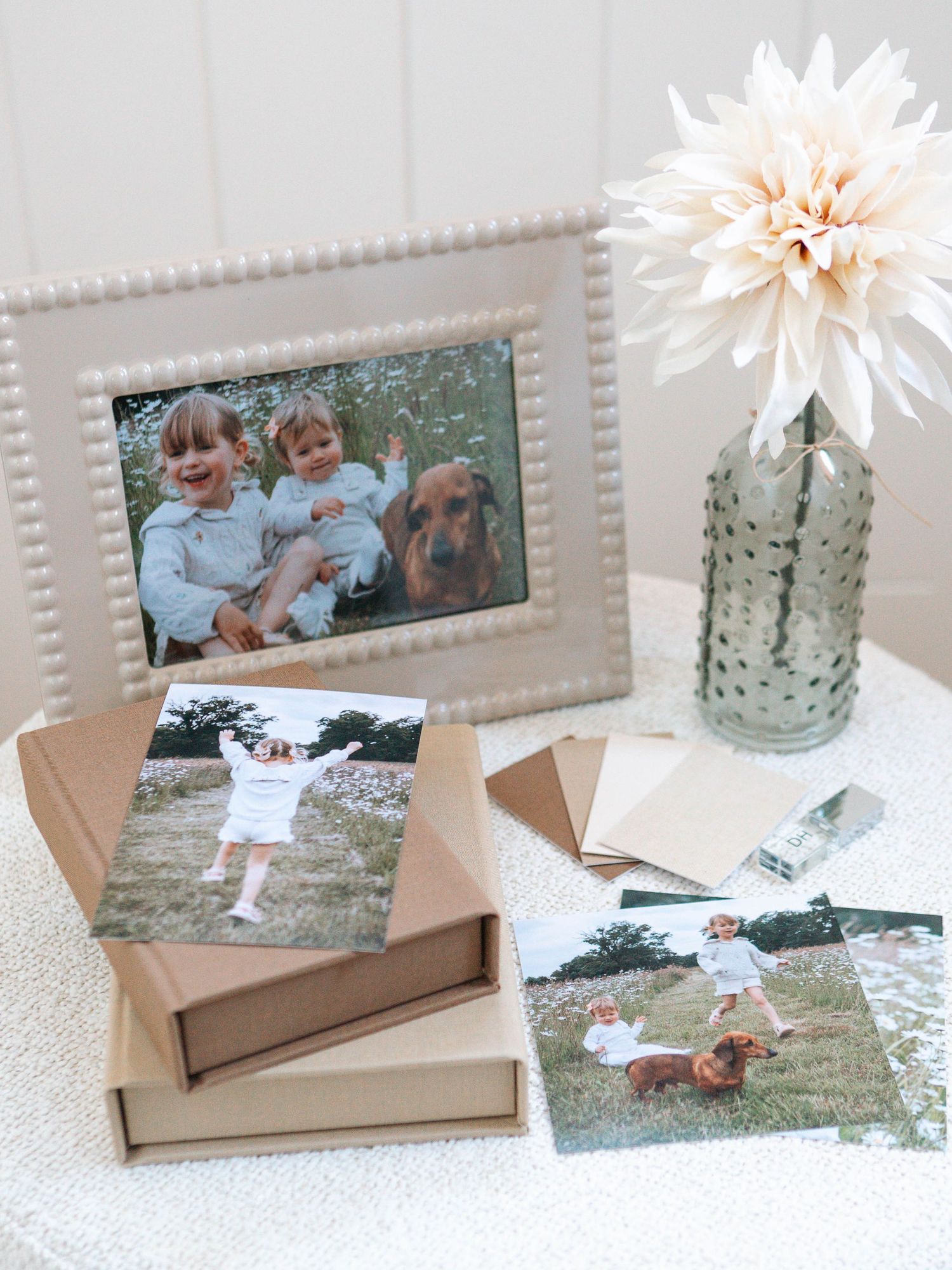 Photo to show frames, prints and print box.  Additional options to buy with photos.