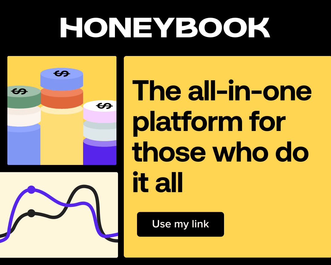 HoneyBook – Easy-to-use CRM that lets you send contracts, invoices, and questionnaires all in one place.