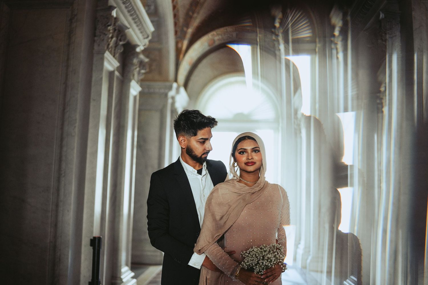 Elopement in the Library of Congress, Washington, DC, photographed by Joey Rushfield of the DMV area.