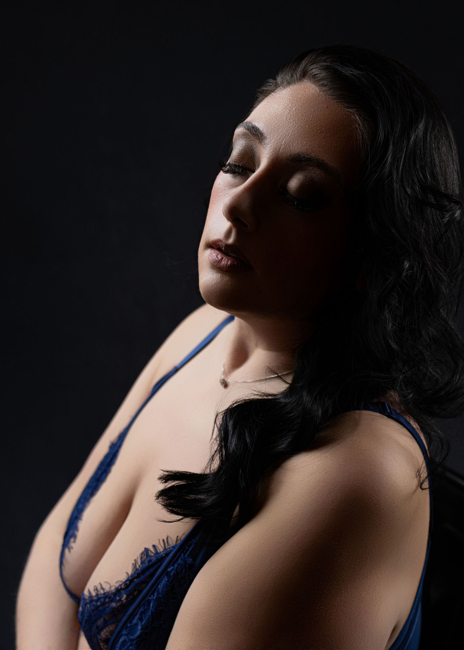 Professional boudoir photo of a woman up close
