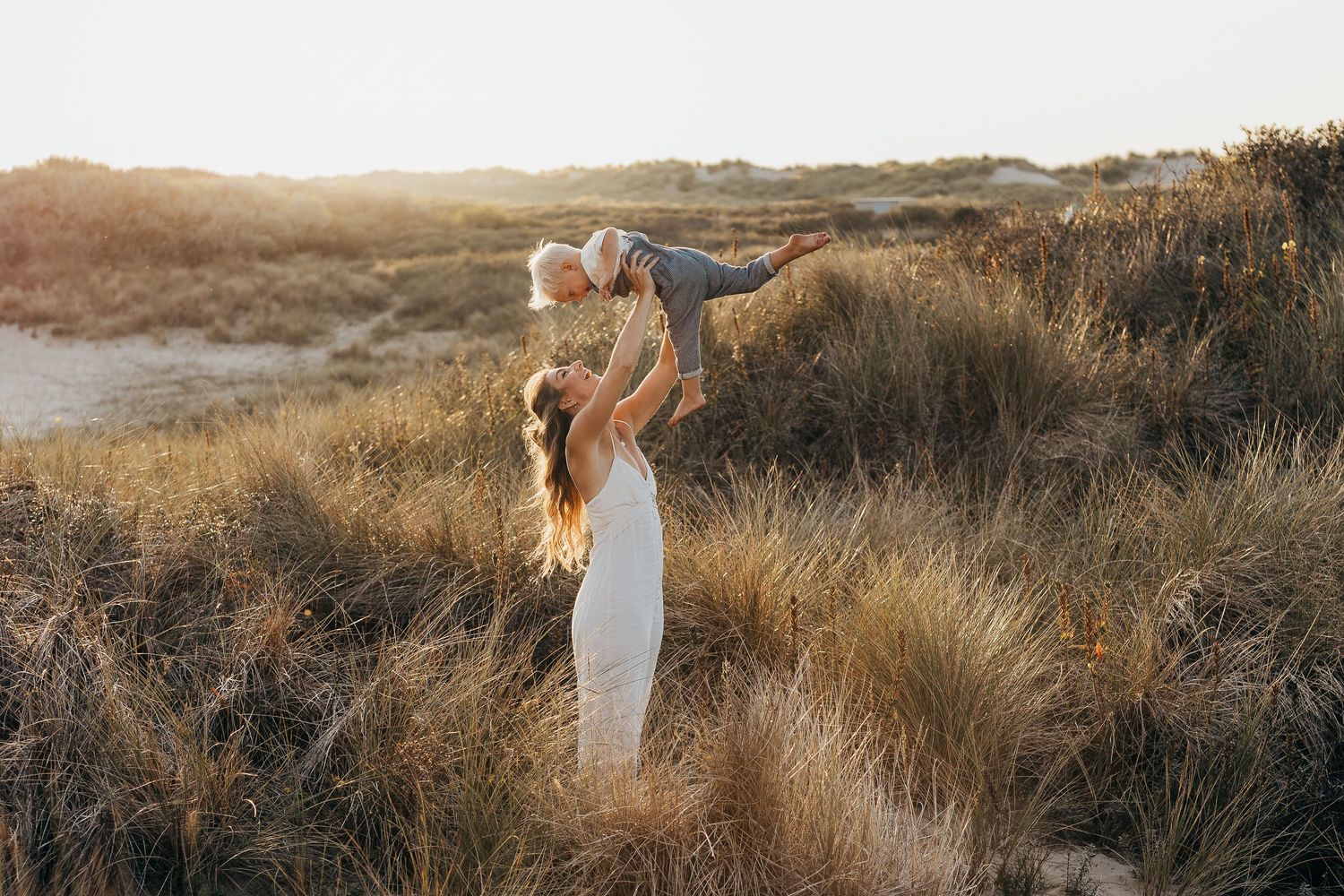 familie fotoshoot strand scheveningen zonsondergang