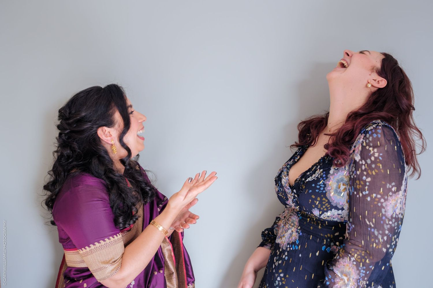 A series of photos showing someone dancing expressively in a sparkly dress against a white background.
