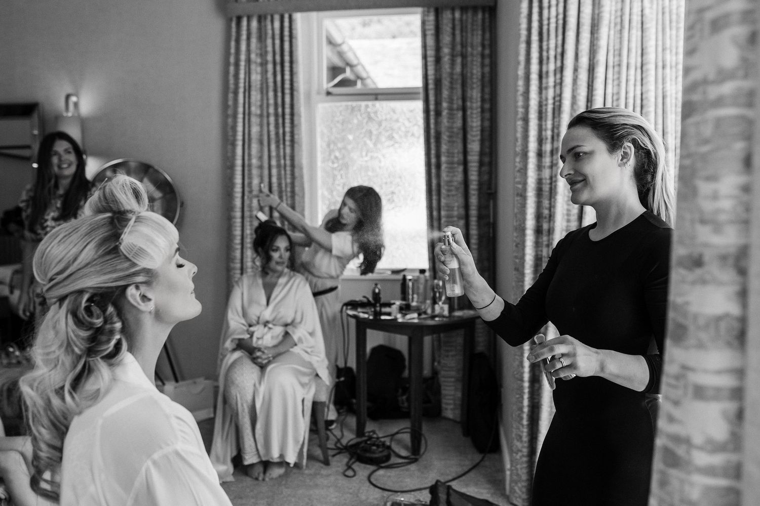 Bride getting ready at Lake District wedding venue
