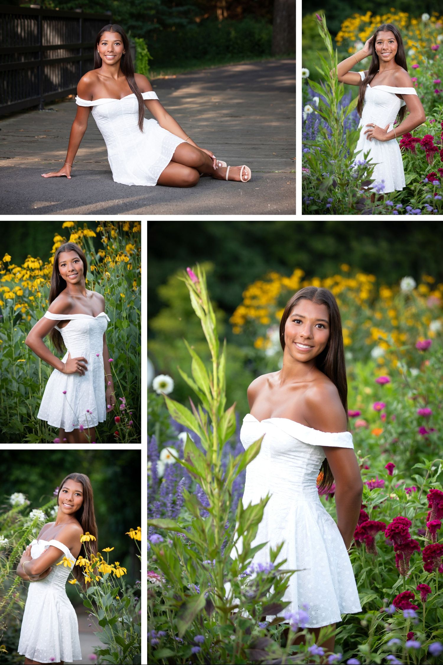 Olentangy senior pictures in Inniswoods.  Senior pictures in the park.  Senior pictures with flowers. Floral senior pictures.