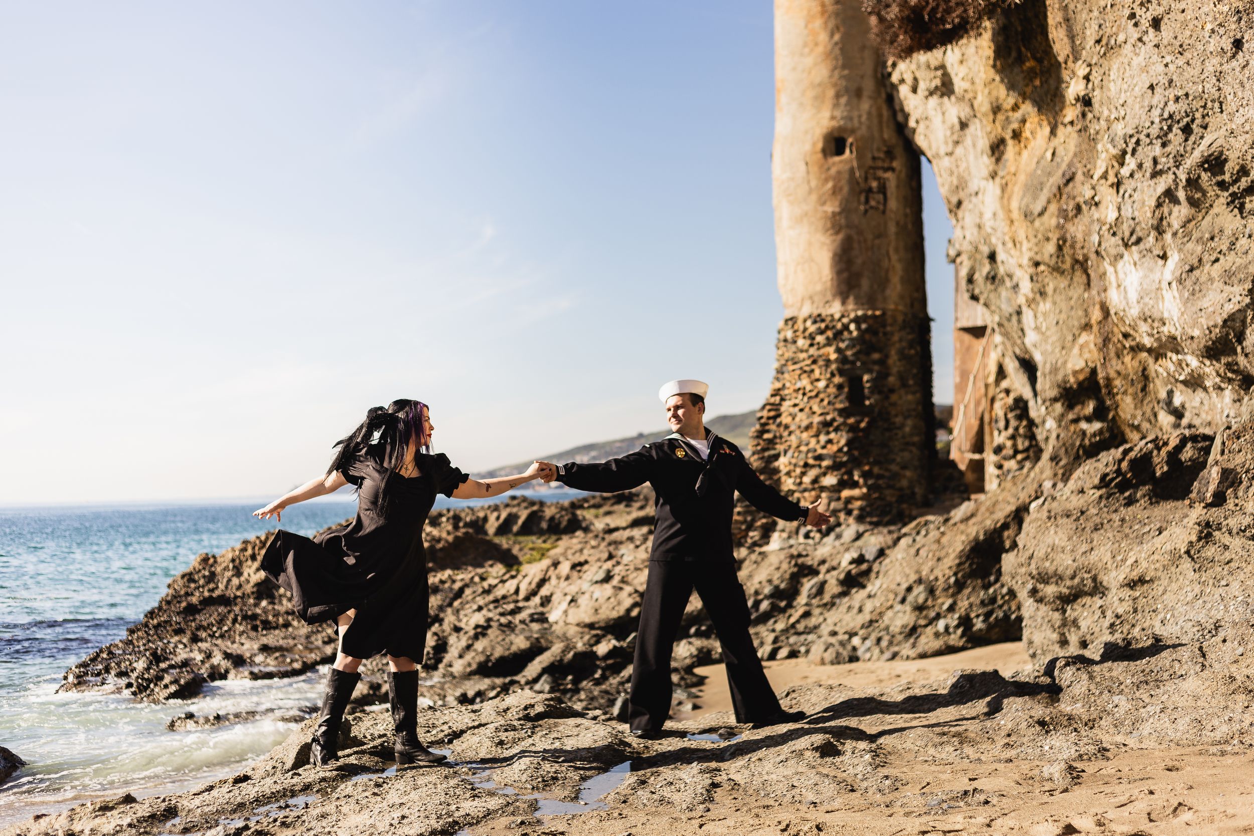 Orange Country- Ca- beach photographer- beach couples session- engagement session.