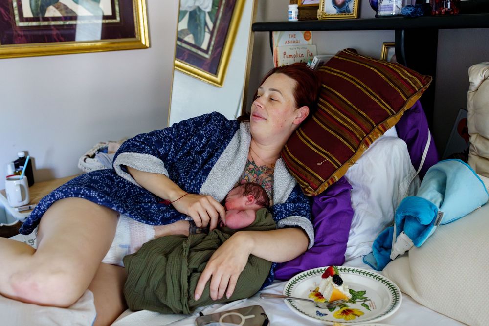 A series of photos showing someone sleeping in various positions on a couch and bed throughout different times.